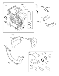 Cylinder Group Diagram and Parts List for 543477-3319-J1 400000 - 699999 Briggs and Stratton Engine